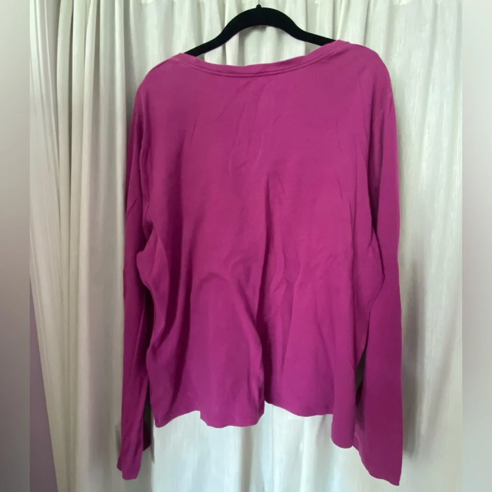 White Stag Purple Long Sleeve Shirt Size Woman’s XXL 100% Cotton - Picture 4 of 6